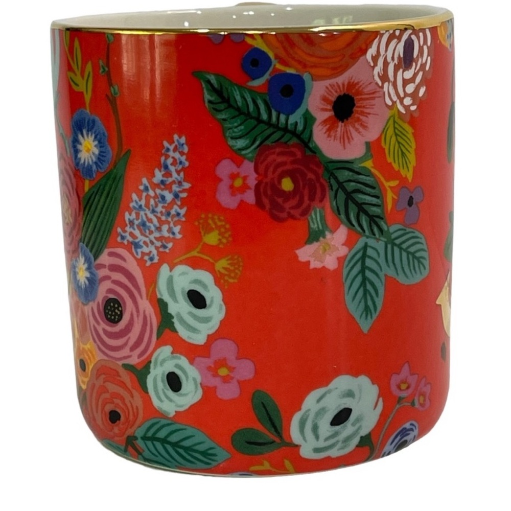 Anthropologie Floral Monogram Mug with Gold J - Picture 4 of 4